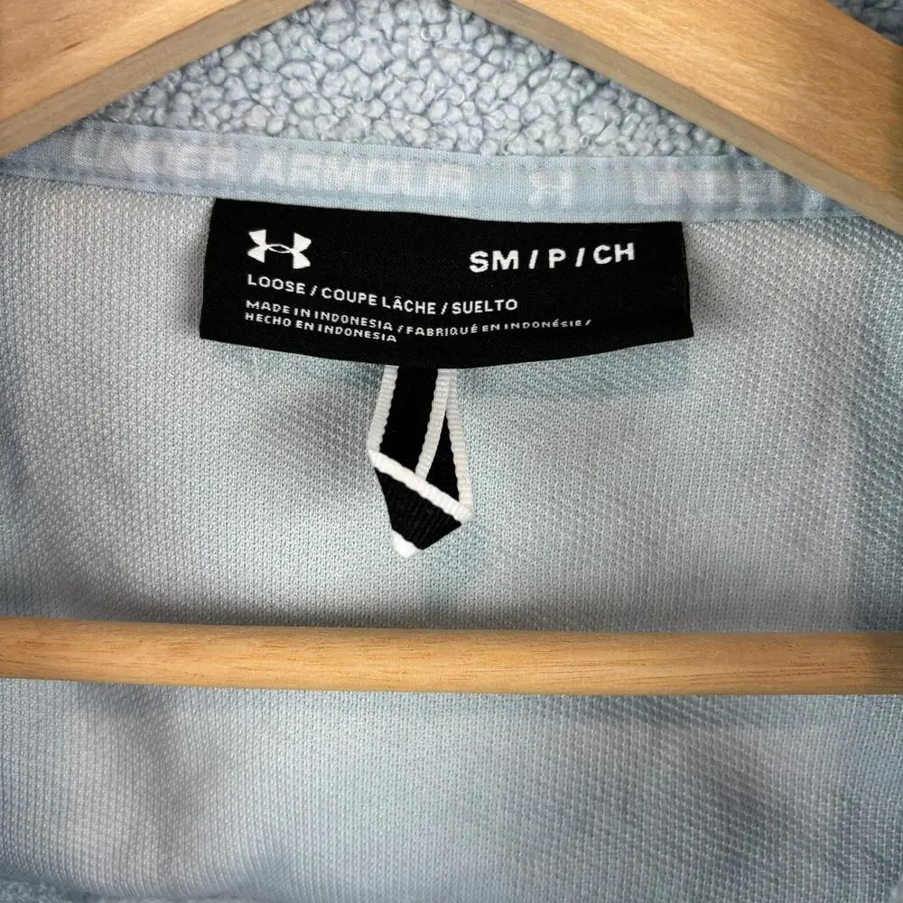 Under Armour Teddy Fleece Vest Baby Blue Full Zip Women’s S Gorpcore